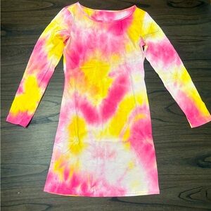 Haola Sexy Casual Long Sleeve Short Dress Mini Dress Tie Dye Size Large